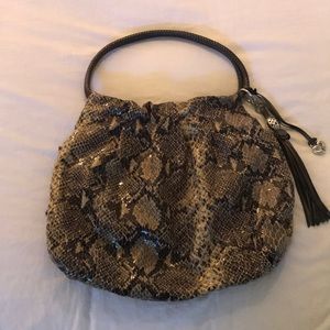 NWOT Brighton Nolita XL Faux Snakeskin Hobo Bag